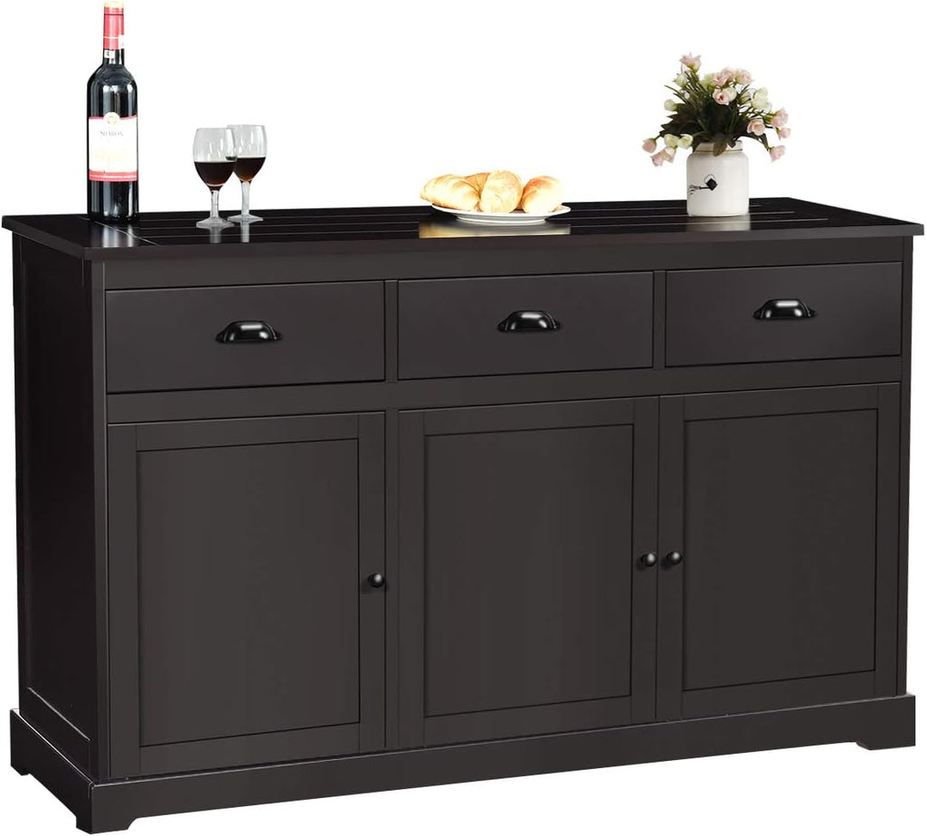 White Sideboard with 2 Cabinets and 3 Drawers W640187