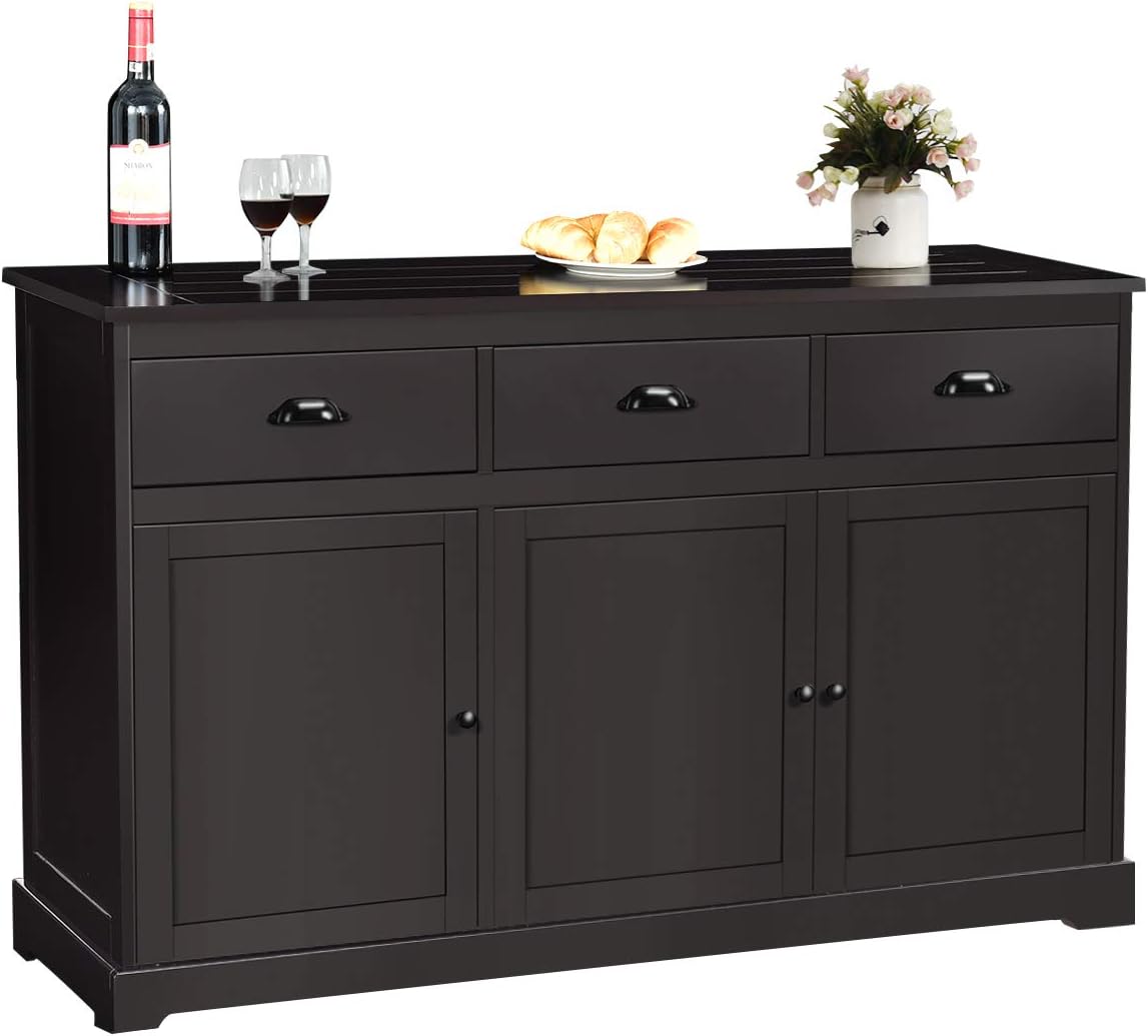 White Sideboard with 2 Cabinets and 3 Drawers W640187
