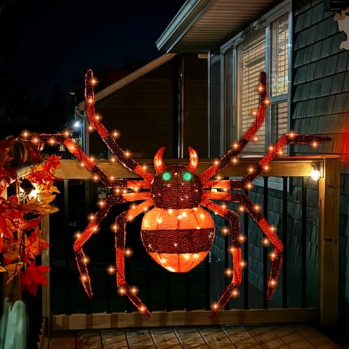 4.2Ft Light Up Spider with 90 LED Lights Q971777