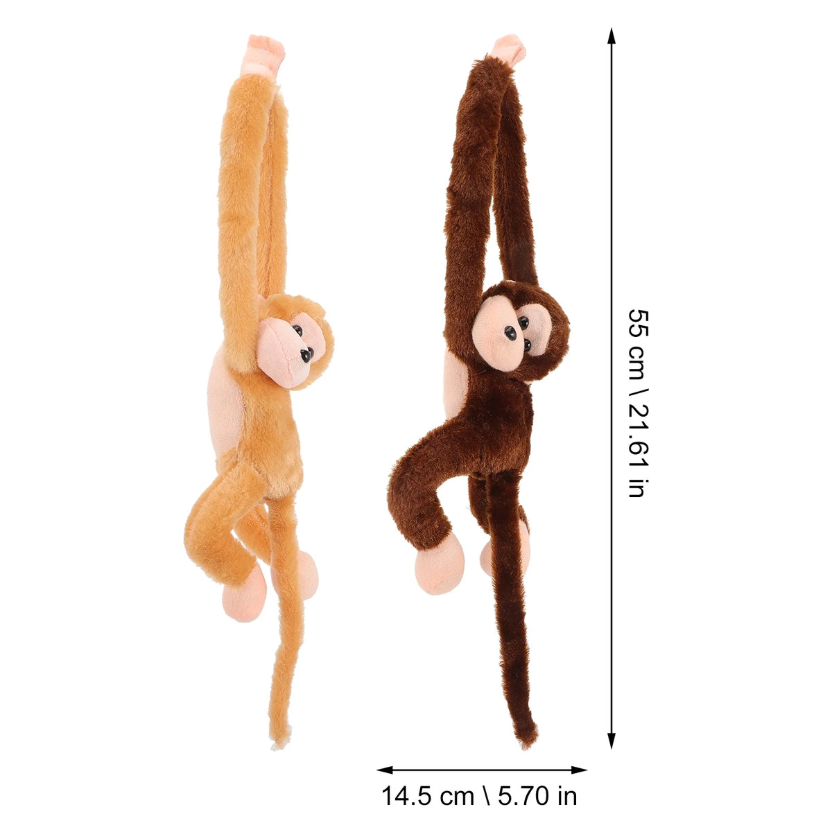 2Pcs Hanging Plush Monkey Doll Stuffed Animal Toy H17885