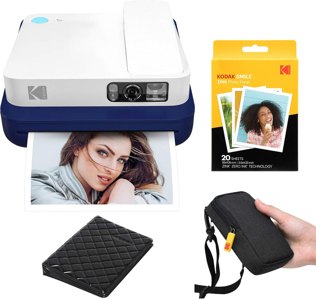 Blue Digital Instant Camera with Bluetooth Travel Kit N99834