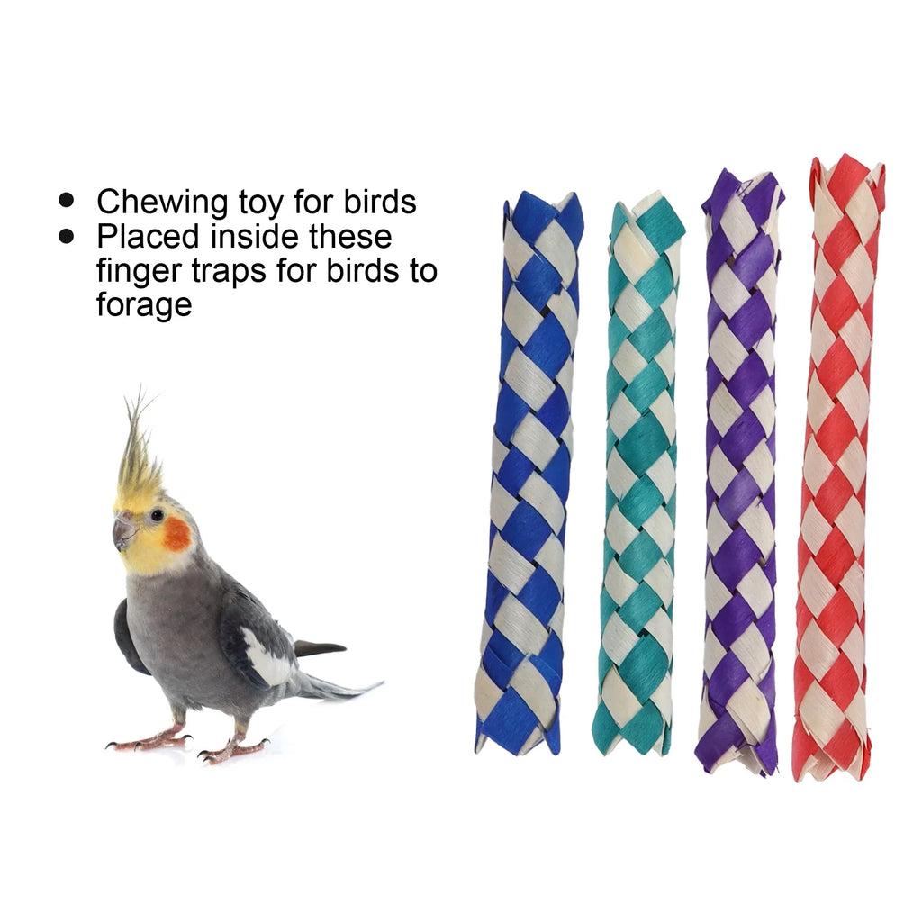 24pcs Bamboo Finger Trap Toy for Parrot Chew Toy N510