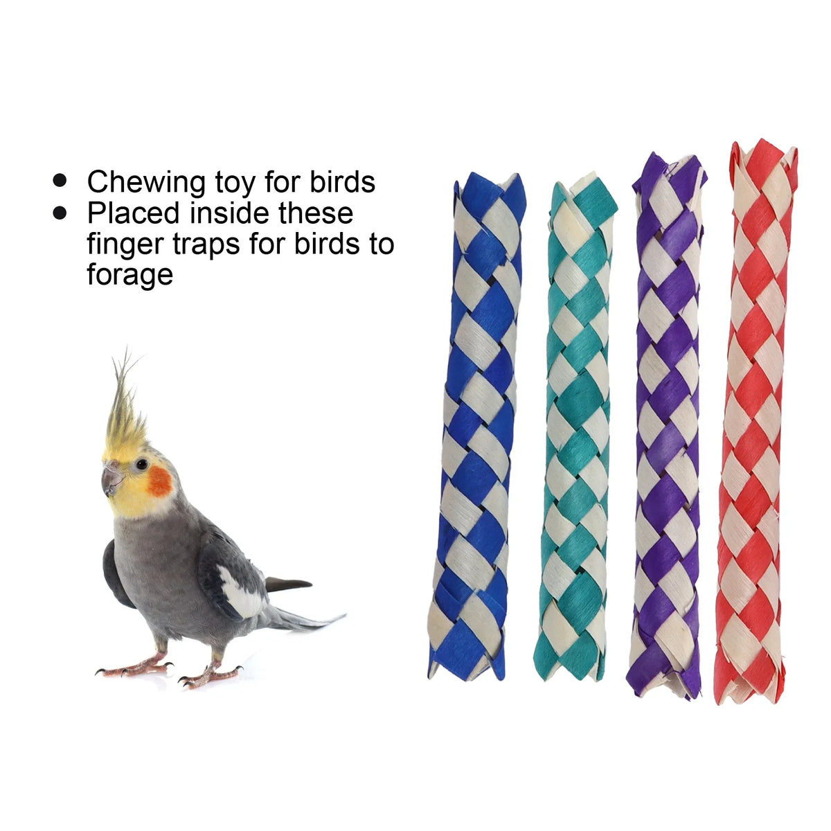 24pcs Bamboo Finger Trap Toy for Parrot Chew Toy N510