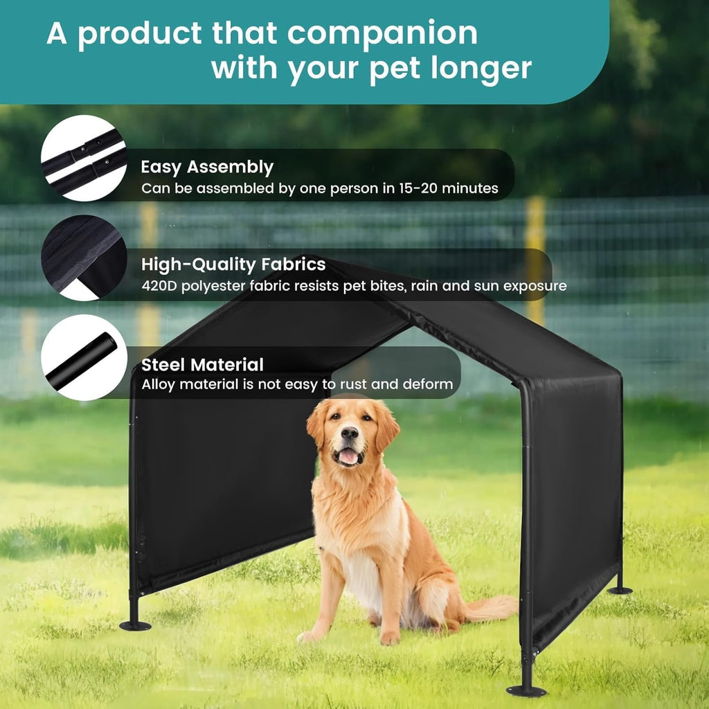 Black Waterproof Dog House (49" L x 49" W x 43" H) P600