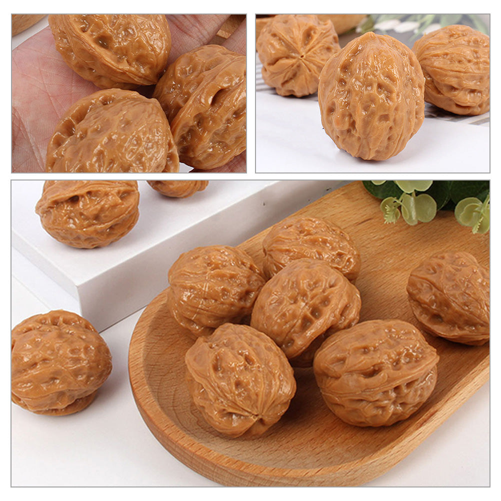 6 Pcs Miniature Artificial Fruit Nuts Decorations N2390
