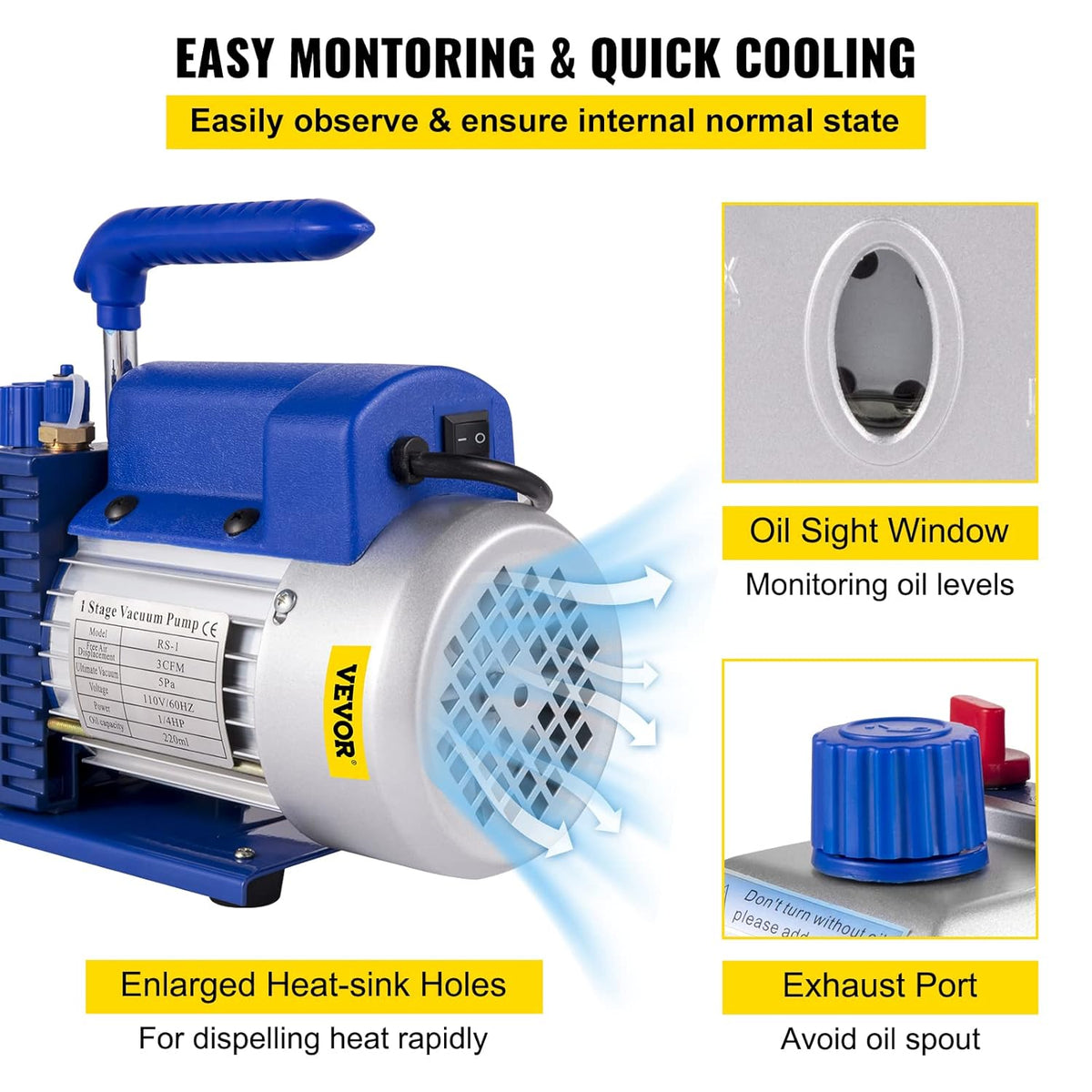 3CFM Single Stage 1/4HP Vacuum Pump with 1 Gallon Vacuum Degassing Chamber M643409