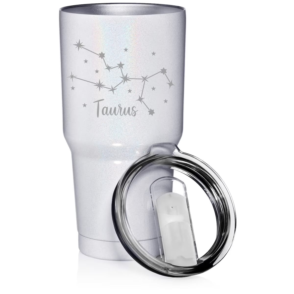 White Glitter 30 oz Stainless Steel Vacuum Insulated Tumbler D197011
