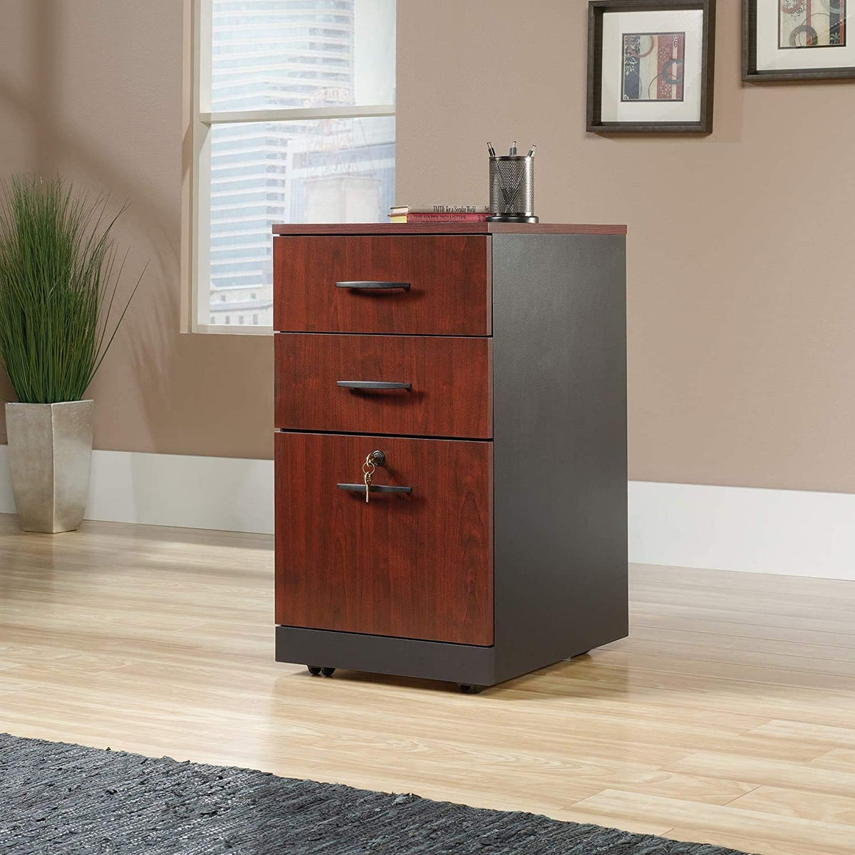 3 Drawer File Storage Cabinet in Classic Cherry M92461