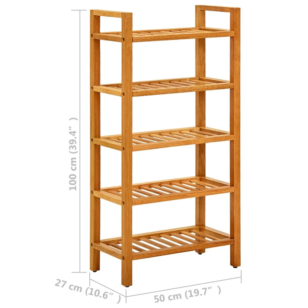5-Tier Wooden Shoe Rack with Storage Shelves S58817