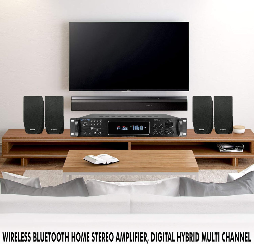 1500 Watt Bluetooth Stereo Amplifier with USB and SD Inputs B411972