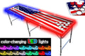 8-Foot Beer Pong Table with Cup Holes, LED Lights, Dry Erase Surface A76176