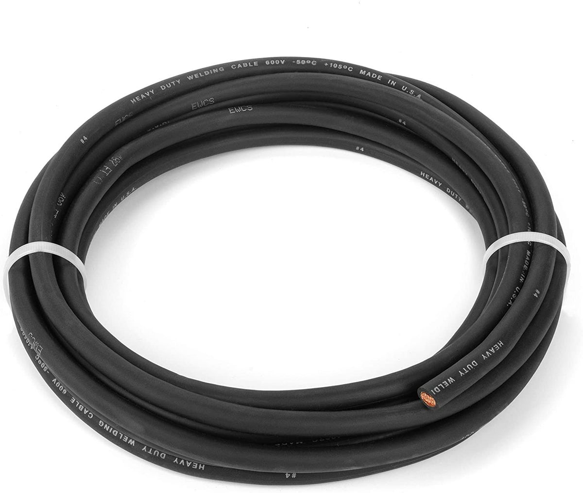 4 Gauge Extra Flexible Welding Cable 600 Volt Black 50 Feet D460
