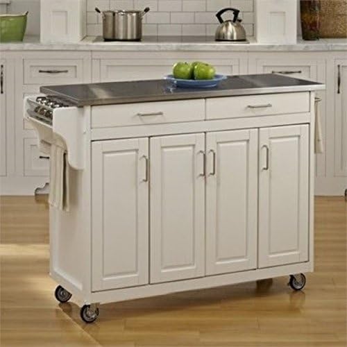 White Granite Top Kitchen Cart R73353