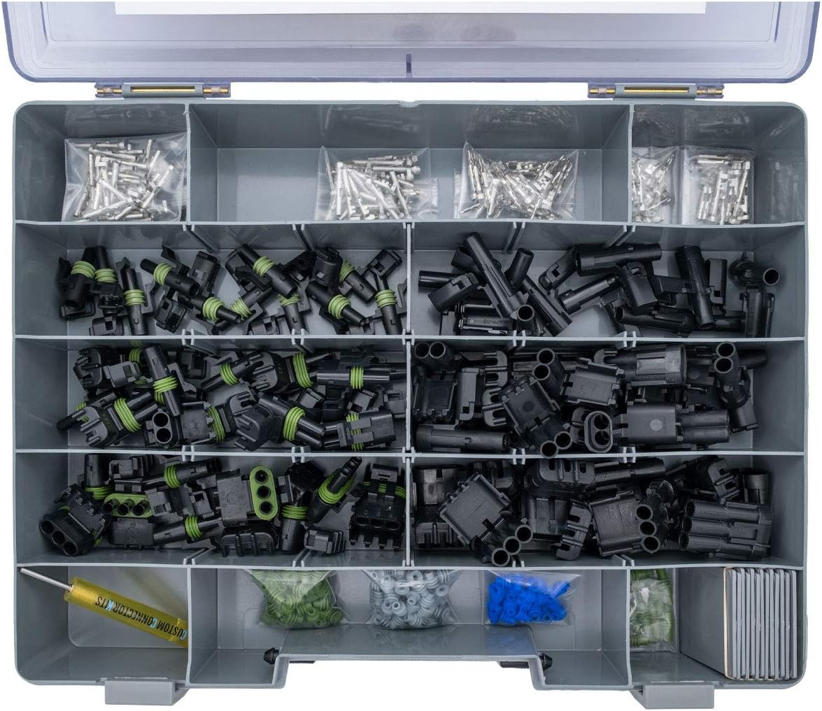 405 Piece Sealed Weatherproof Automotive Electrical Connector Kit with Crimp Tool H142013