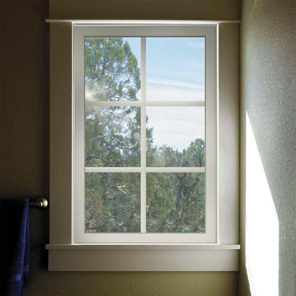 Bronze Vinyl Fixed Picture Window with Colonial Grids B211325