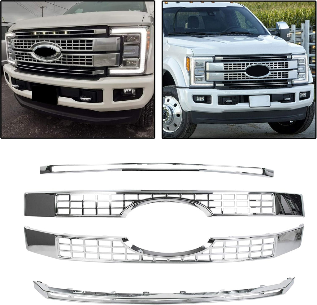 Chrome Front Hood Bumper Grille 4PCS J8184