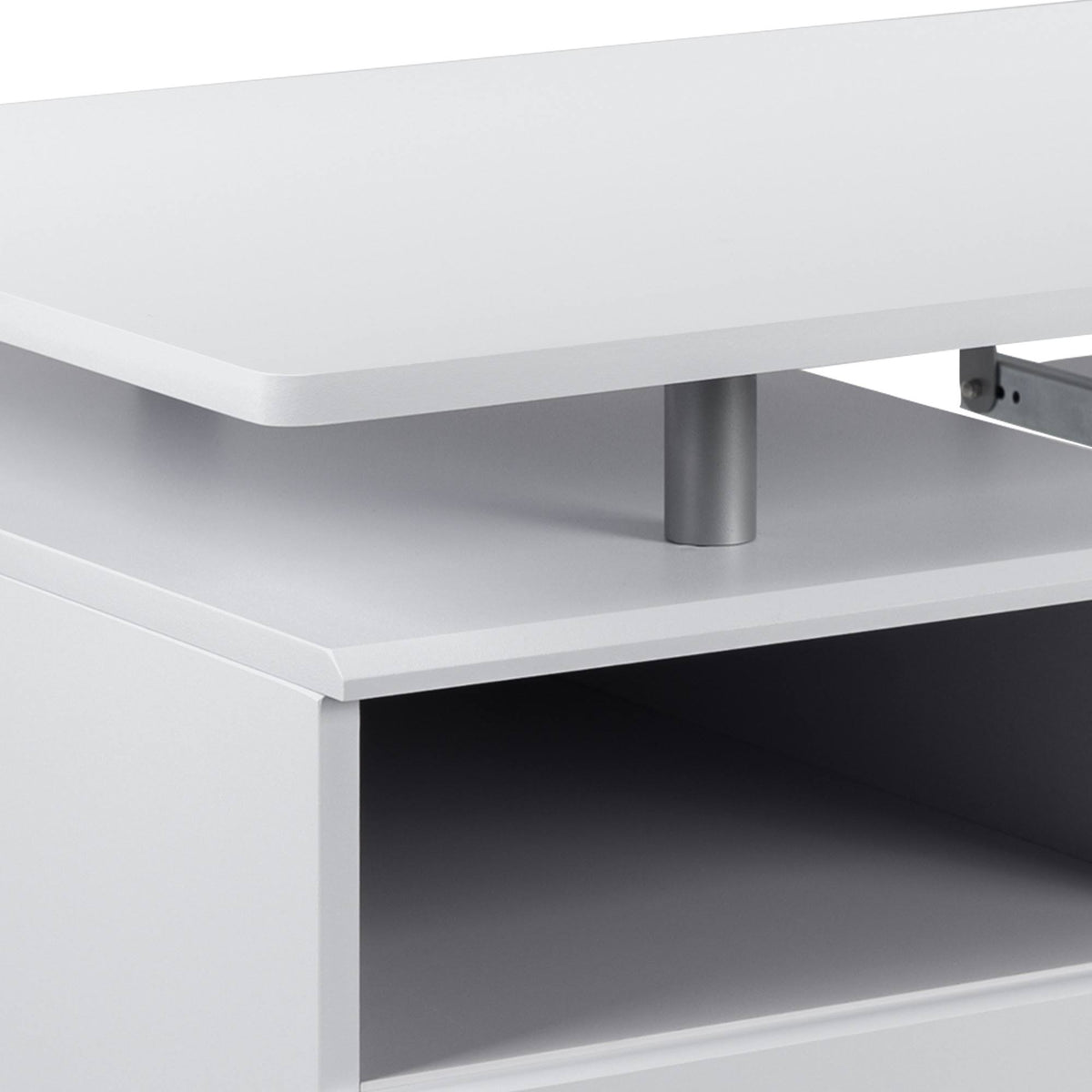 White Desk with Three Drawer and Pull-Out Keyboard Tray D245