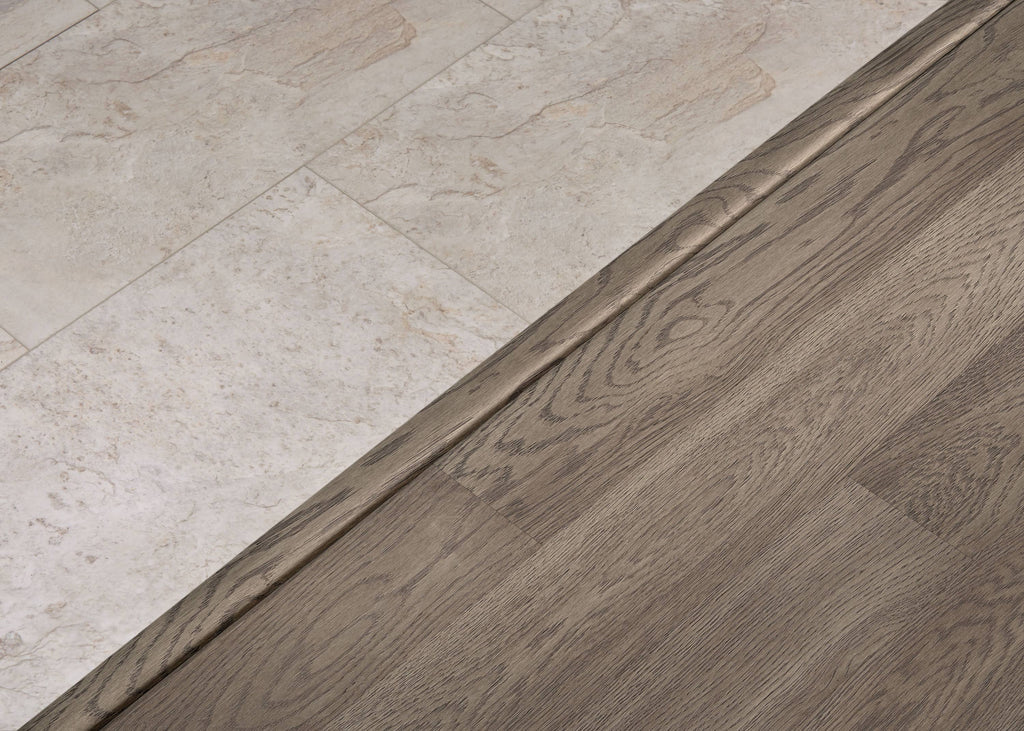 Oak Wood Veneer Vinyl Core Floor T-Moulding in Gray D7839