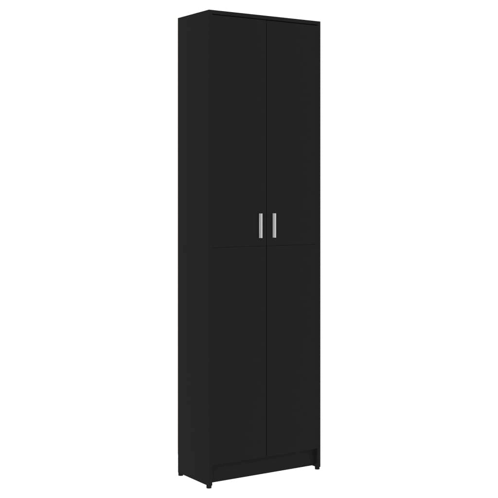 Black Chipboard Hallway Wardrobe D710474