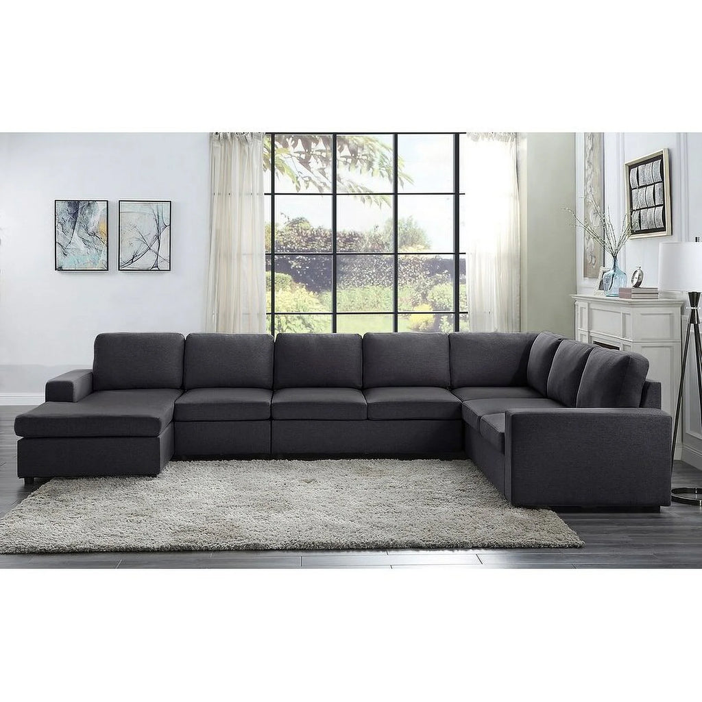 Light Gray Modular Sectional Sofa with Reversible Chaise L6594