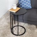 Black Wood and Metal Round End Table V290188