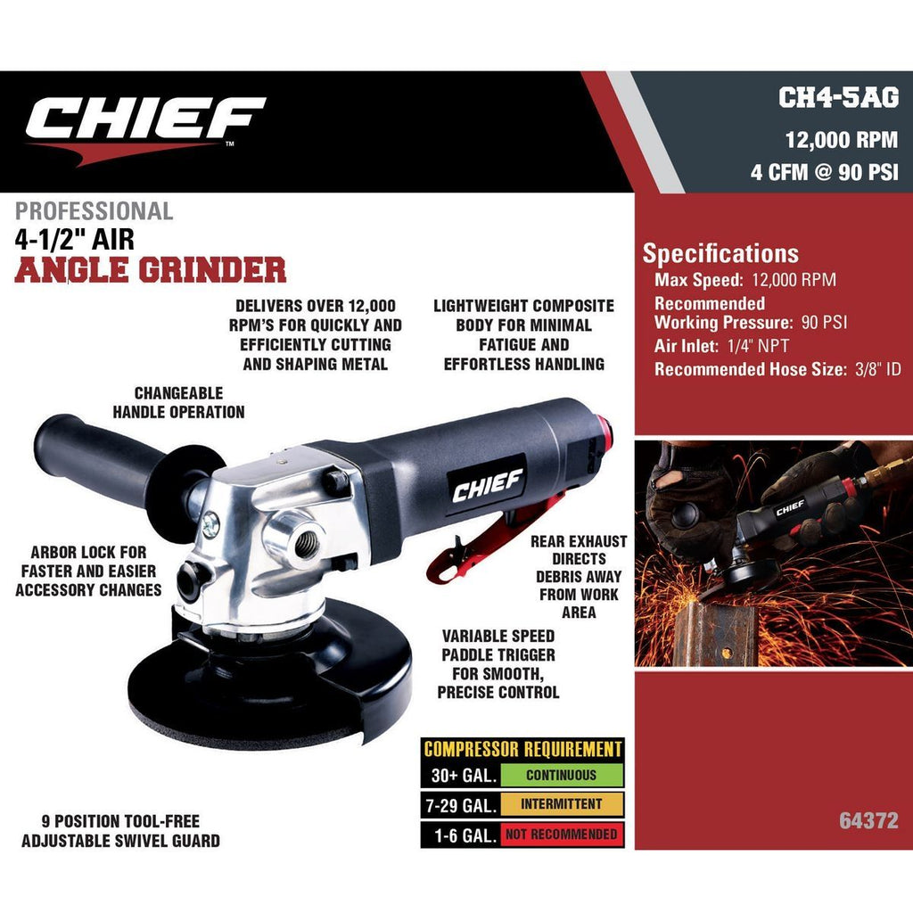 4-1/2 in. Air Angle Grinder E602