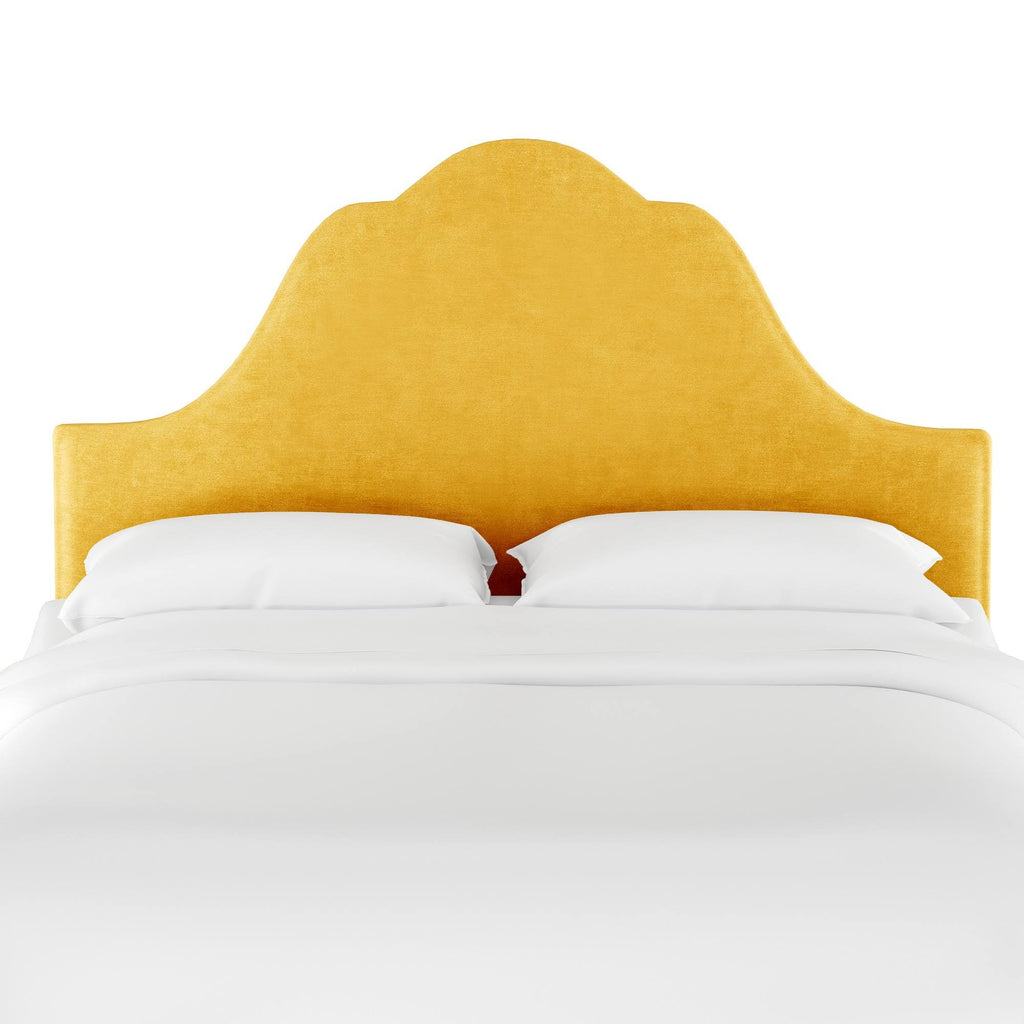Yellow Velvet Arched Headboard I62662