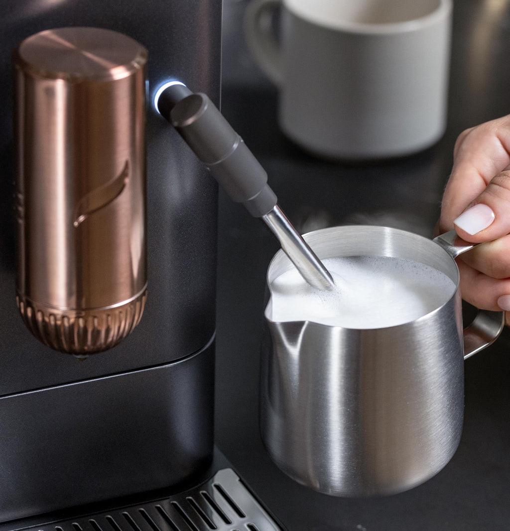 Automatic Espresso Machine with Milk Frother and Bean Grinder, Matte Black, 1.2 Liter F329