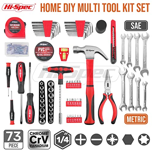 67Pc Metric Auto Mechanic Tool Set with Tool Box Storage Case A348823