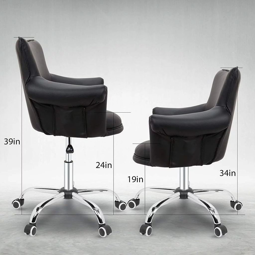 Black Adjustable Height Tufting Vanity Chair J8845