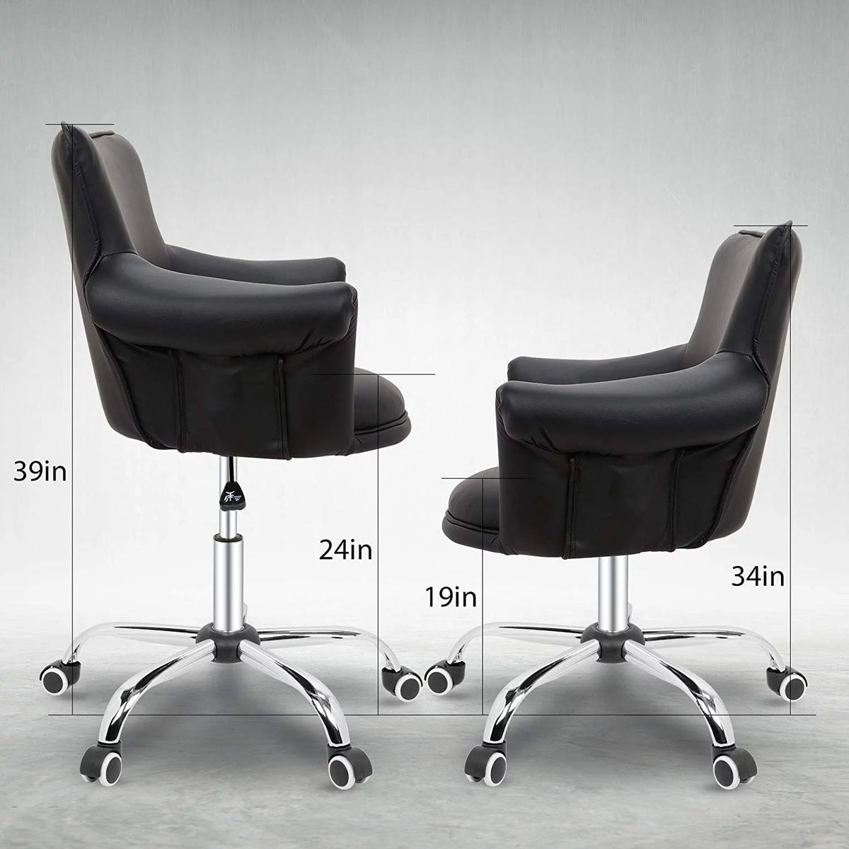 Black Adjustable Height Tufting Vanity Chair J8845