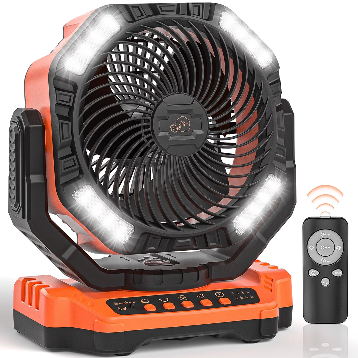 Portable Rechargeable Camping Fan with LED Light Y625183