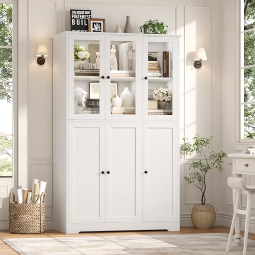 Grey 69" Tall Bookshelf with Storage Cabinet L4913