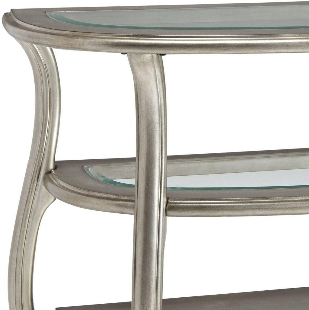 Silver Glass Accent Console Table J70518