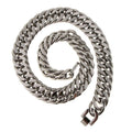 Stainless Steel Cuban Link Chain Necklace F442