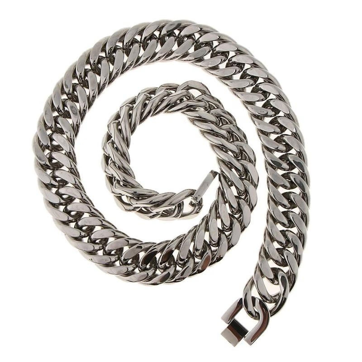 Stainless Steel Cuban Link Chain Necklace F442