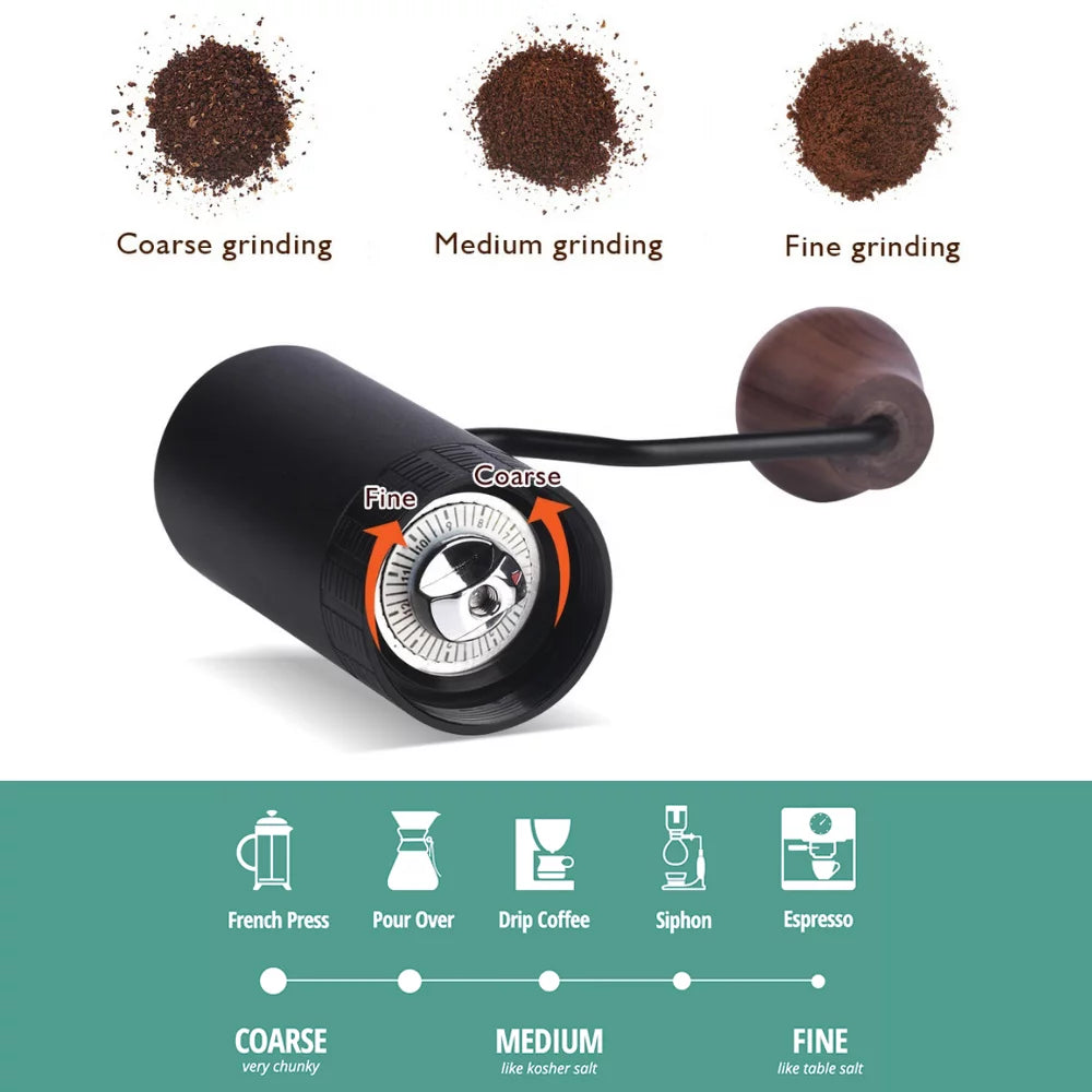 Manual Burr Coffee Grinder with Coarseness Adjustment Dial A7321