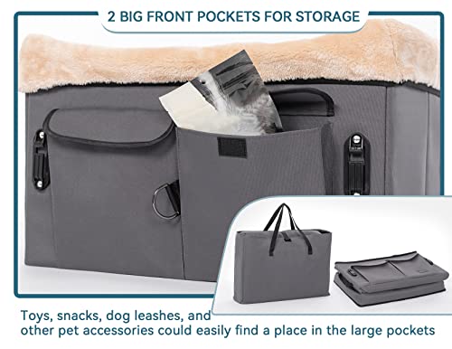Washable Dog Booster Seat with Carrying Case (Small, Tan) I566479