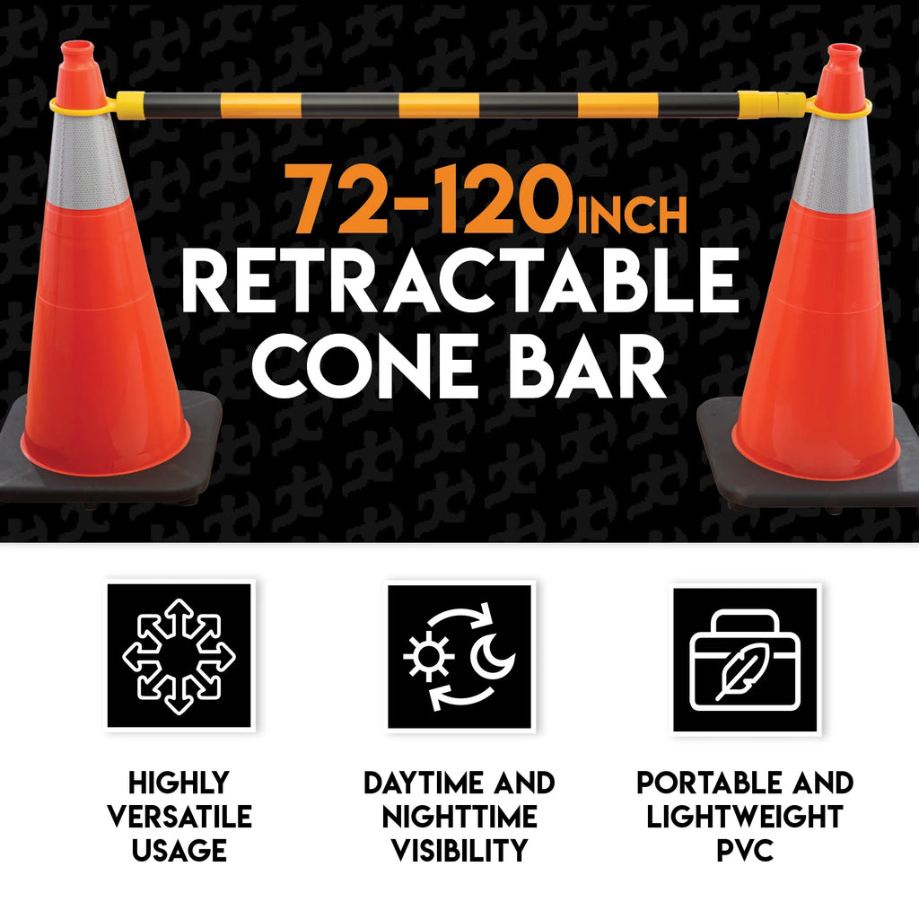 Yellow and Black Retractable Safety Barrier Barricade I3290