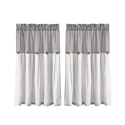 Dark Linen Tier Curtain Set, Pair, 29" W x 36" L L567