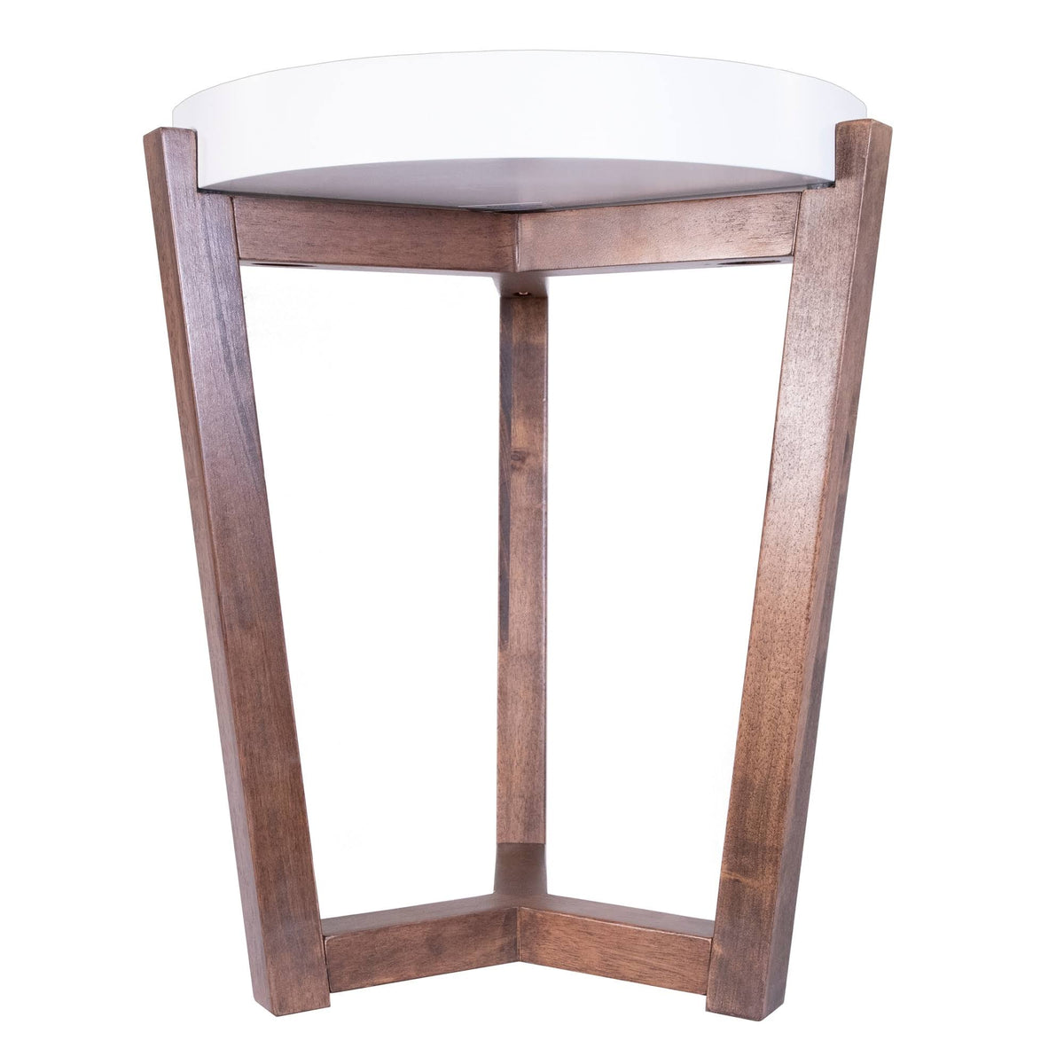 Modern Wood Round Accent Table - White P2621