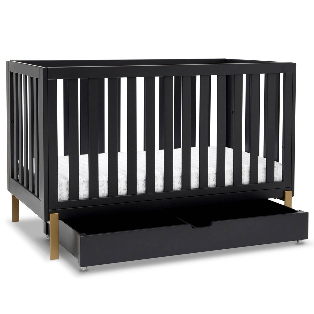 Midnight 4-in-1 Convertible Crib with Roll-Out Storage N4581