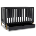 Midnight 4-in-1 Convertible Crib with Roll-Out Storage N4581