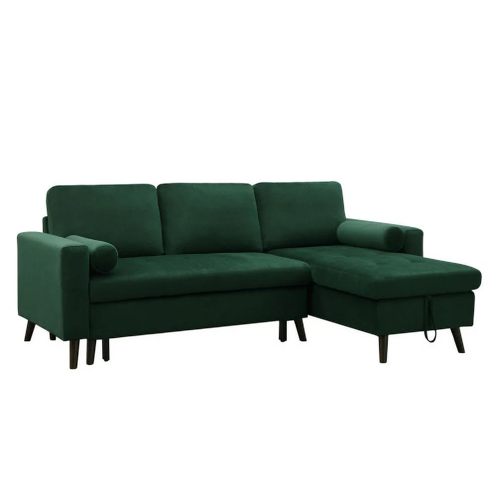 88 inch Reversible Pull out Sleeper Sectional Storage Sofa Bed Y67127