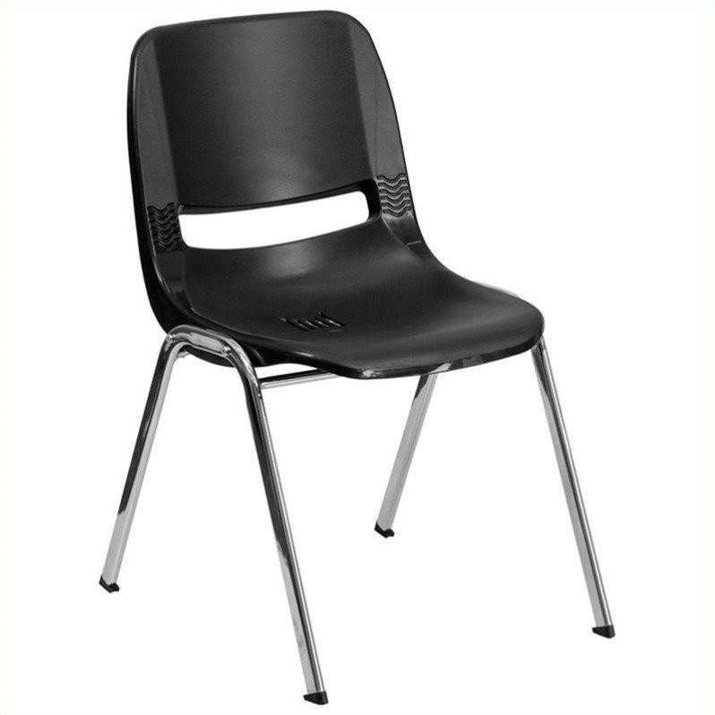 Ergonomic Shell Stacking Chair in Black X86757