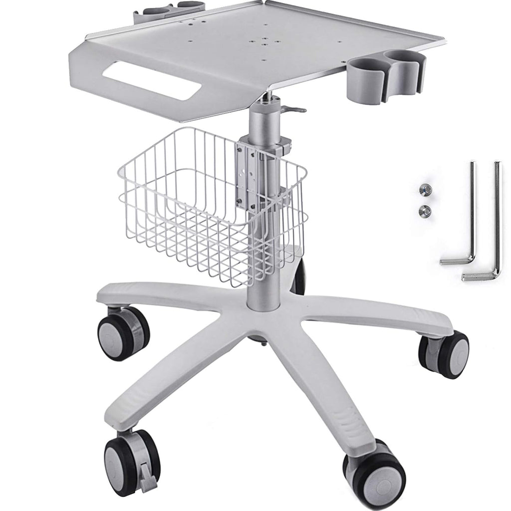 Mobile Trolley Cart Height Adjustable Rolling Desktop Cart with Large Tabletop A10348