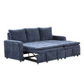 Grey 3 Seat Polyester Modular Sofa with Storage Chaise and Pullout Bed W443449
