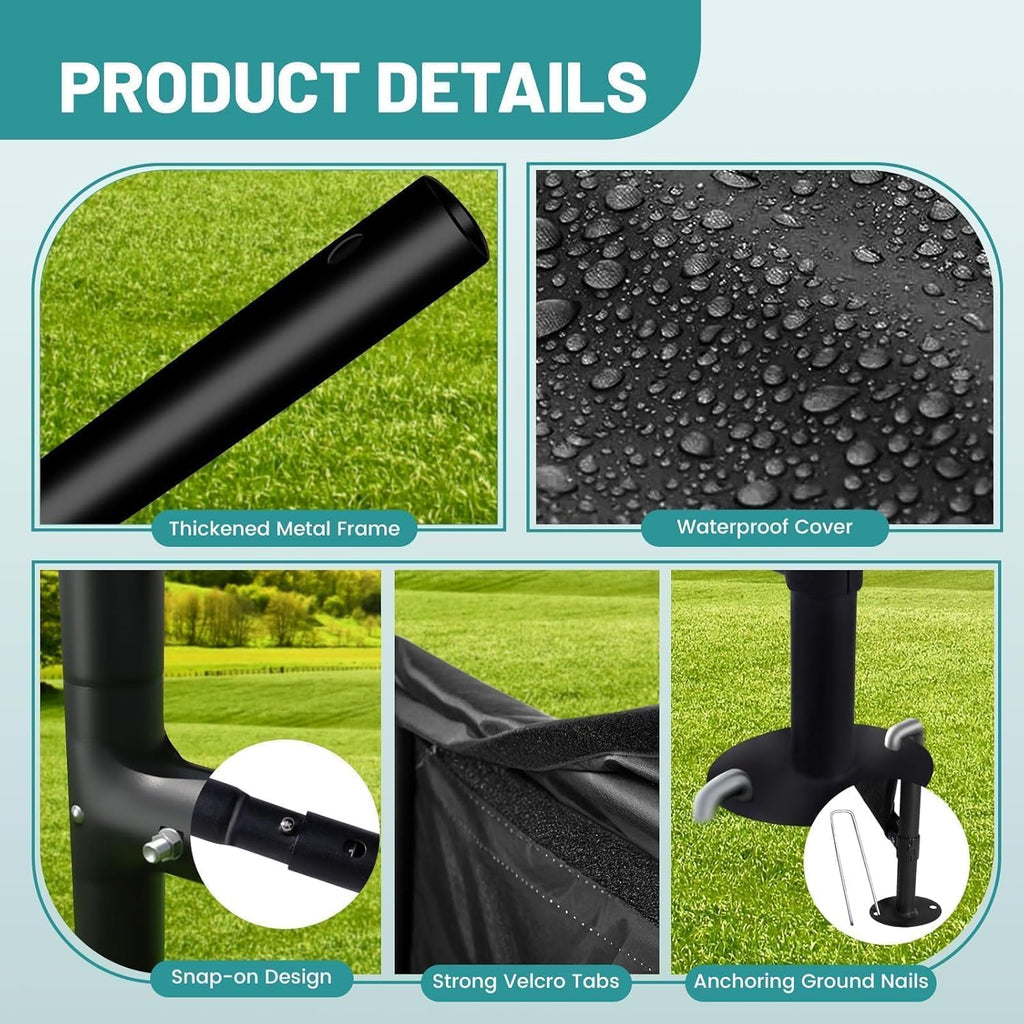 Black Waterproof Dog House (49" L x 49" W x 43" H) P600
