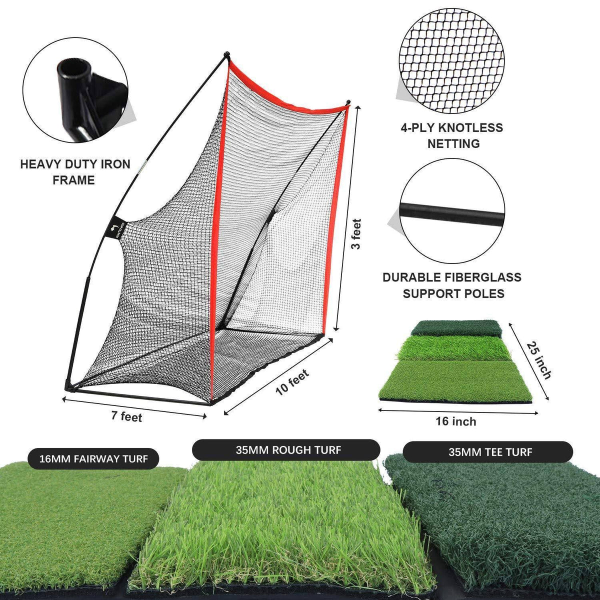 4 in 1 Golf Practice Set 10x7ft with Carry Bag V470330
