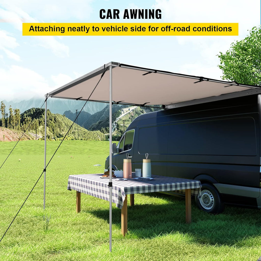 6.6'x8.2' Waterproof UV50+ Retractable Car Side Awning with Carry Bag R9260